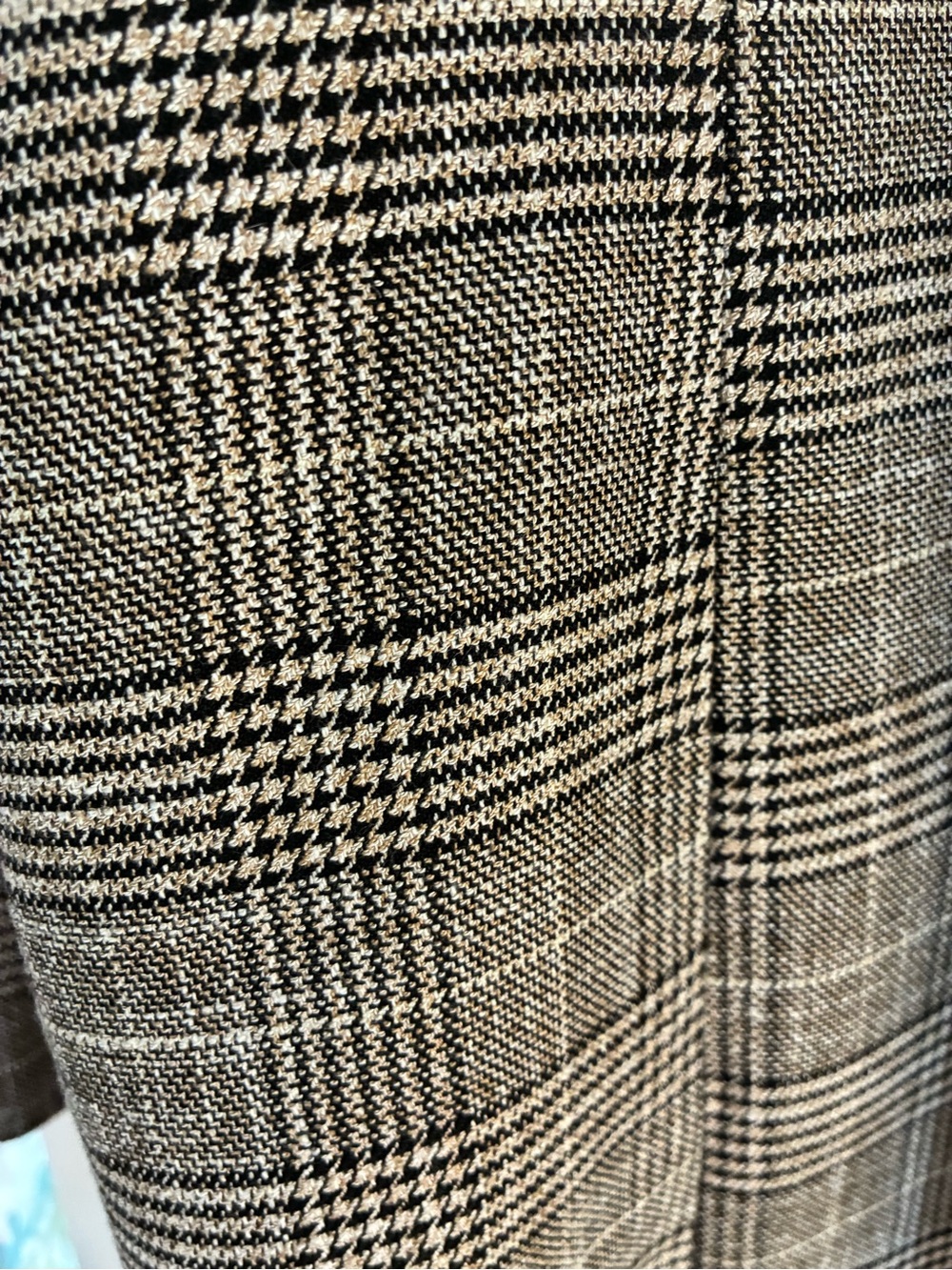 Classic Glen Plaid Womens Blazer - Neutral Gray/Brown - Picture 4 of 4
